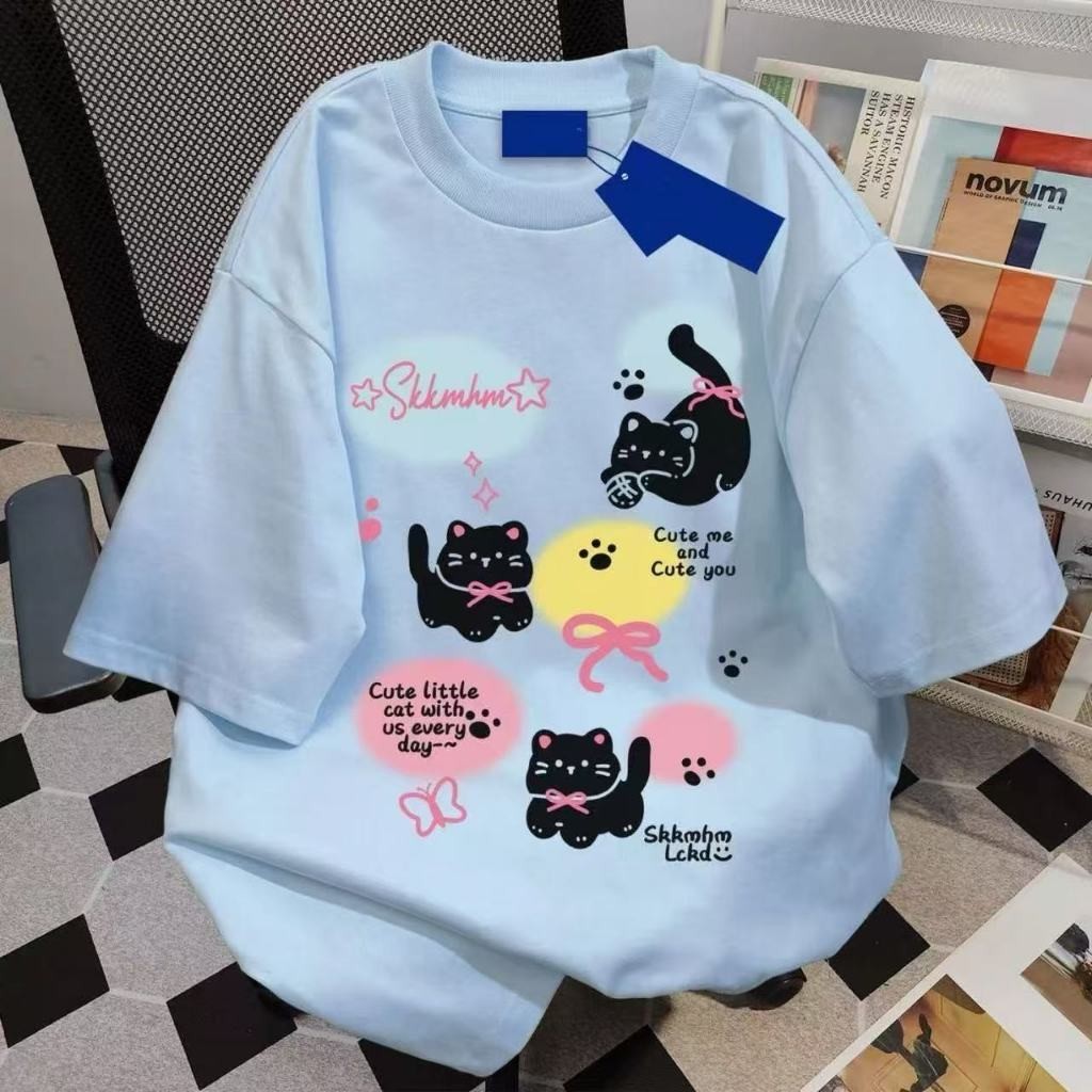 REOY_STUDIO♥เสื้อยืดเนื้อผ้าคอตตอลแท้  ทรงสวยไม่ย้วย สีไม่ตกเนื้อผ้าดี ตัดเย็บดี