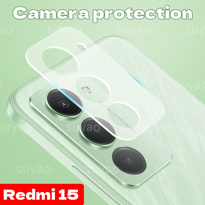 สําหรับ Xiaomi Redmi 15 5G 4G 2025 เลนส์โทรศัพท์ฟิล์มกระจกนิรภัย Redmi15 Red me mi 15 กล้อง 3D ป้องกัน HD Protectors ใสปกหลัง