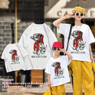 COD (จัดส่งตลอด 24 ชั่วโมง)เสื้อยืดแม่ลูก ลายสุนัขดัลเมเชียน เสื้อครอบครัว แขนสั้น ผ้าคอตตอน แฟชั่นครอบครัว พร้อมส่ง