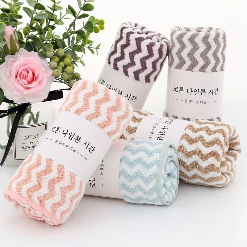 COMBO 10 KOREAN STRIPED FLEECE SCARF 30x50CM T2