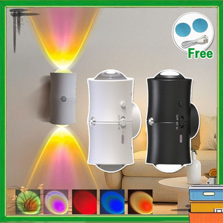 Lampu Smart Sensor Sensor Gerak Lampu Tricolor Dimming LED 3 Warna Lampu Tidur Gradasi Pelangi Spot Light Magnetic Lamp Lighting RGB Control Lampu Tidur Lemari Dinding Tembok Koridor Selasar Lampu Smart Sensor Gerak Magnetic Untuk Rumah