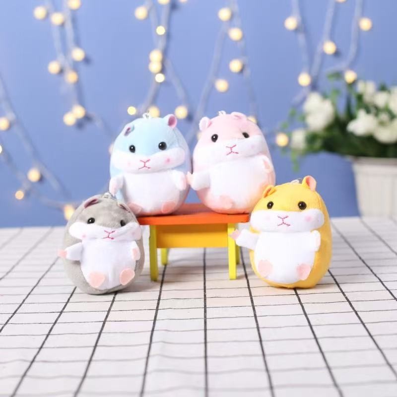 ตุ๊กตาแฮมสเตอร์ขนาด 10 ซม. พวงกุญแจตุ๊กตาน่ารัก ของตกแต่งกระเป๋าสำหรับผู้หญิง