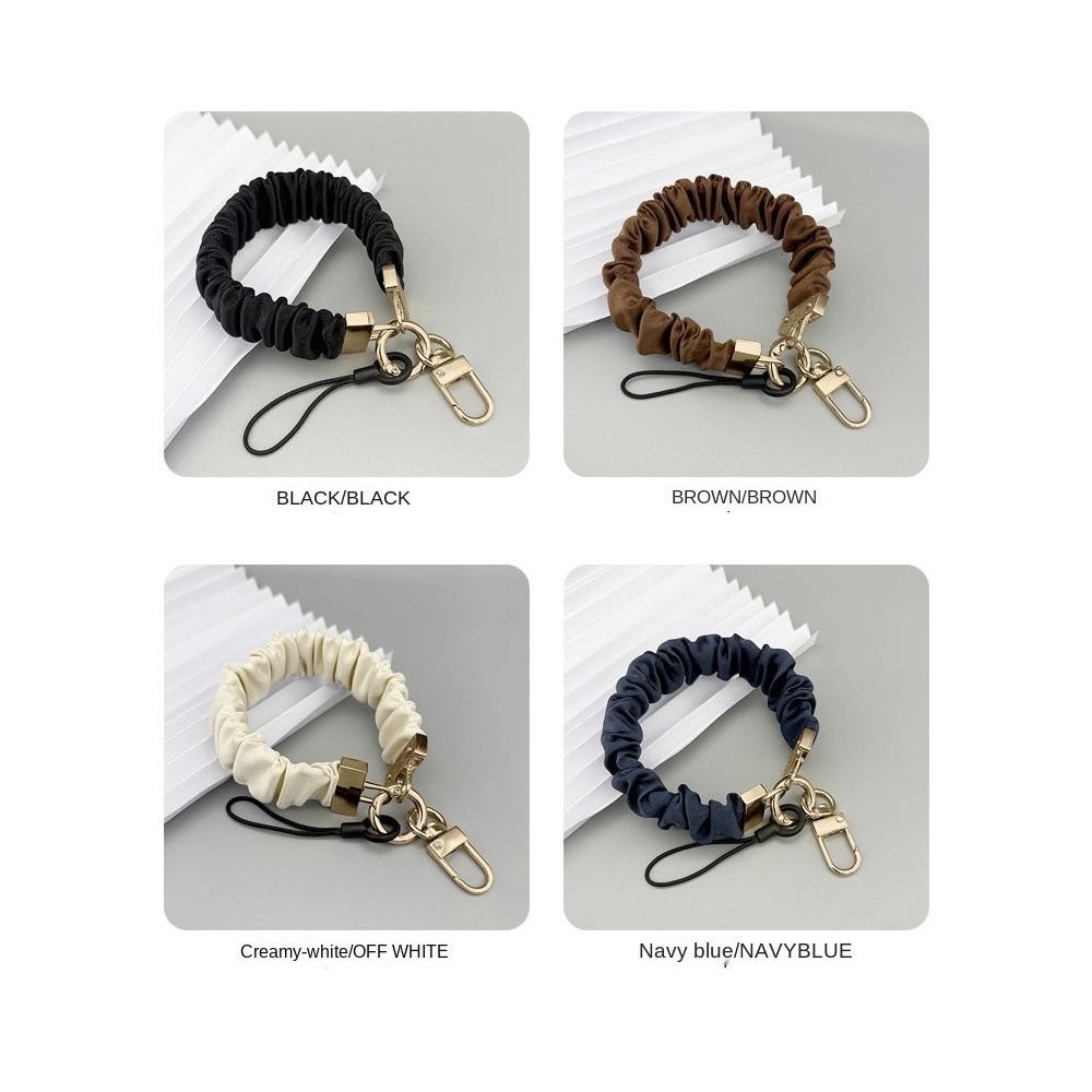 (จัดส่งในพื้นที่) สั้นโทรศัพท์มือถือเชือกเส้นเล็กข้อมือความรู้สึกระดับไฮเอนด์โทรศัพท์มือถือโซ่เชือกยืดหยุ่นยืดหยุ่นริ้วรอยโทรศัพท์มือถือพวงกุญแจจี้ - รูปที่ 4