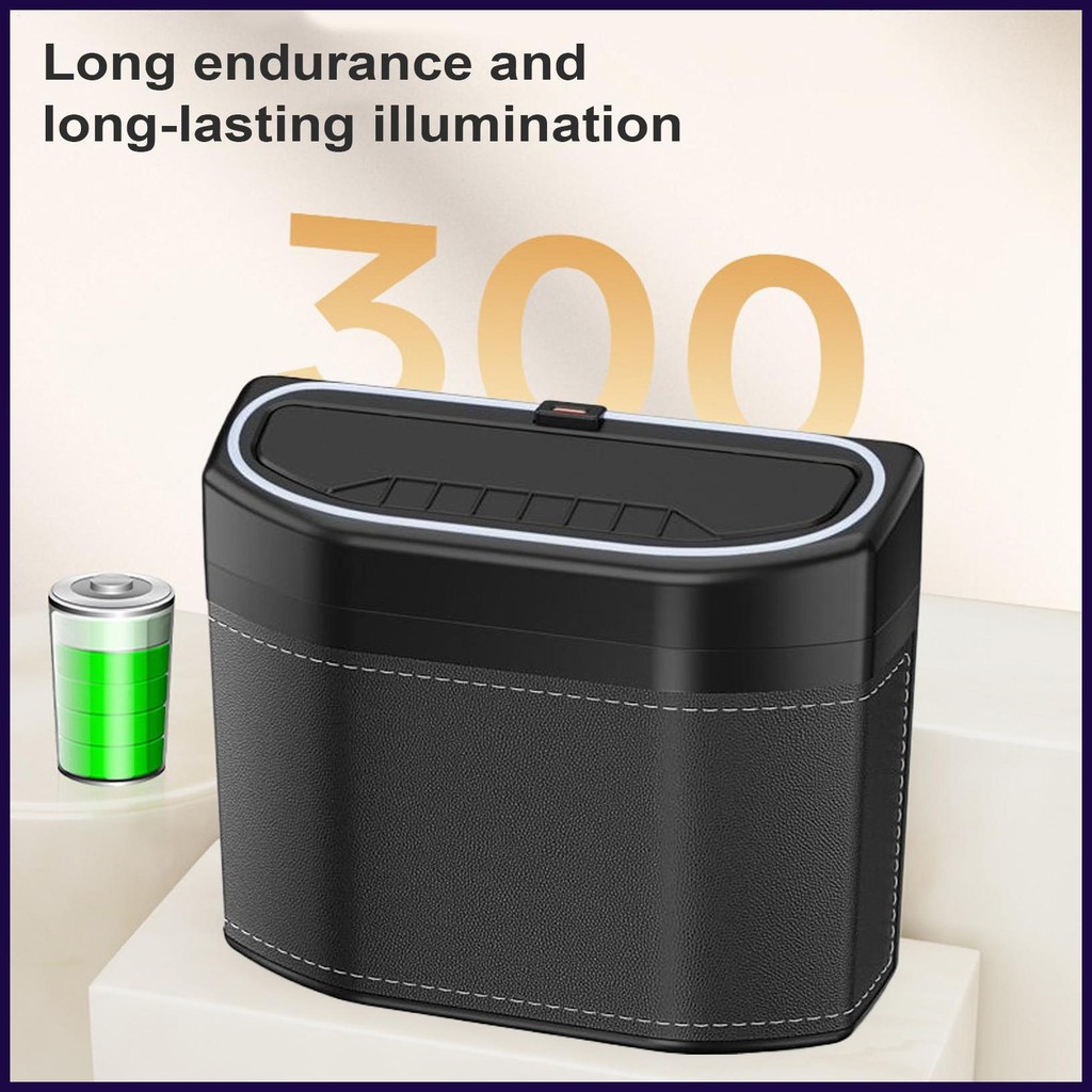 ถังขยะสําหรับรถยนต์ผู้ถือถังขยะรถยนต์พร้อม Touch Light Travel Waste Organization Solution สําหรับ Ca