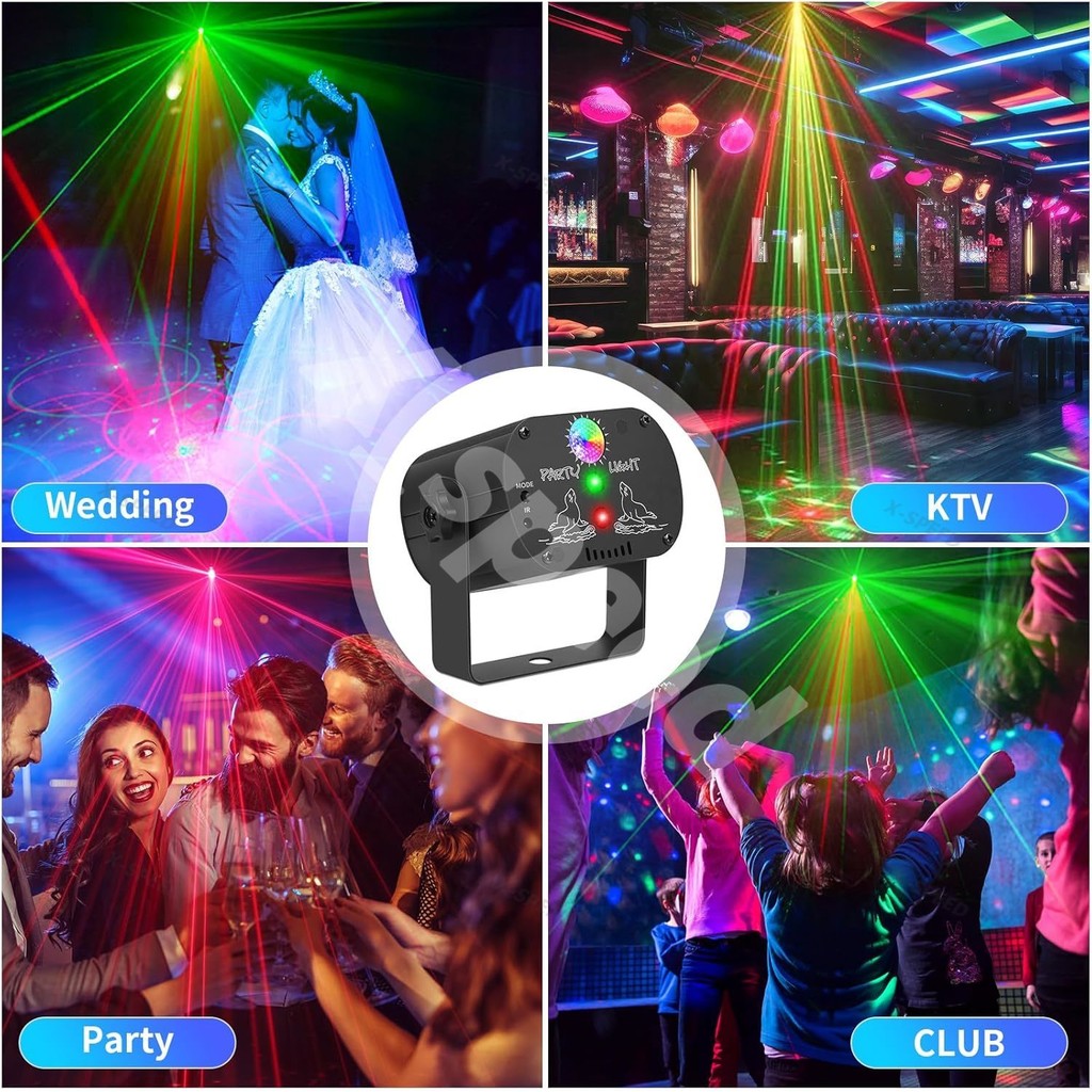 60 โหมดไฟ Led RGB ไฟดิสโก้ไฟเวทีการควบคุมด้วยเสียงไฟโปรเจ็กเตอร์เพลง ไฟดิสโก้ ไฟดีสโก้ Disco light Party Light - รูปที่ 3