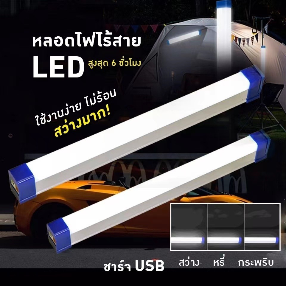 Helloshop ปลีก/ส่ง หลอดไฟLED ไร้สาย หลอดไฟแขวน ไฟฉุกเฉิน3โหมด ชาร์จ USB พกพาสะดวก มี3ขนาด