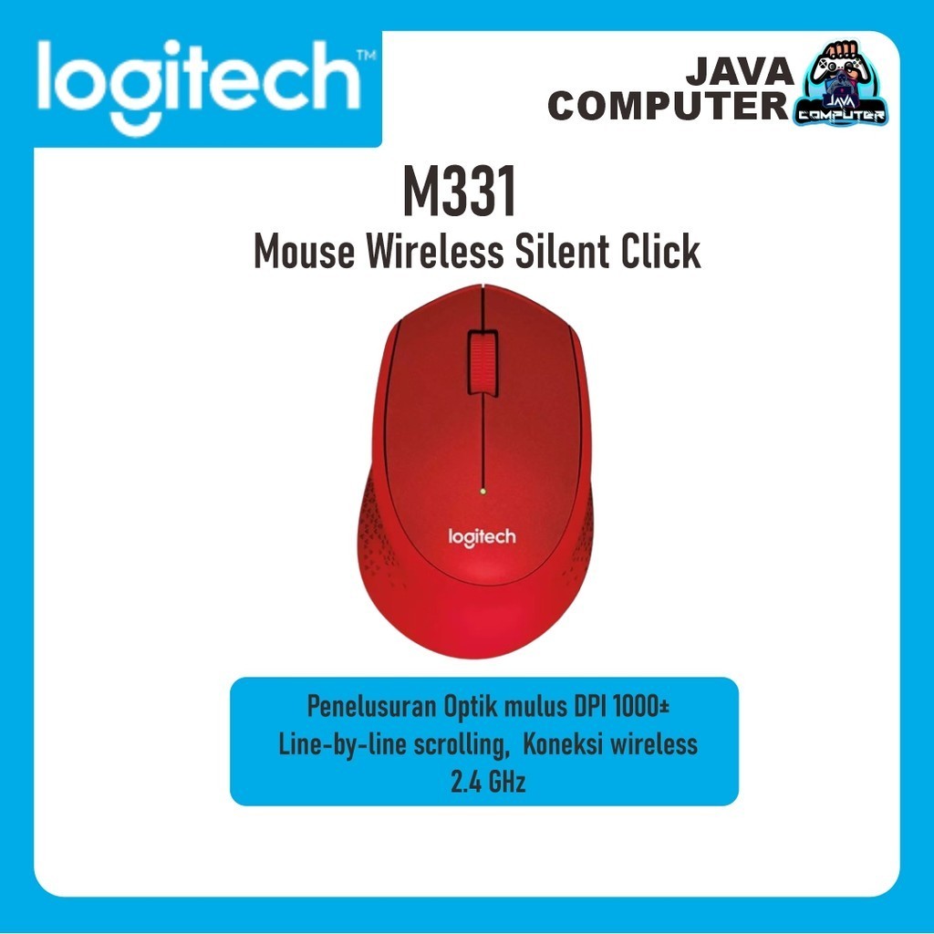 Logitech Mouse M331 Wireless Silent Click สีแดง