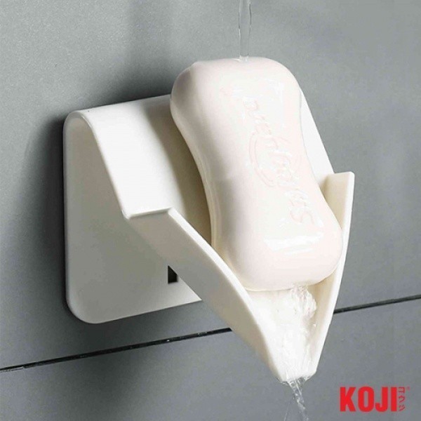 Deluxy Official Shop KOJI DIY ถาดวางสบู่ 1 ก้อน ติดผนัง รุ่น 2CQS007 ขนาด 9x9.5x9.5 cm. สีขาว