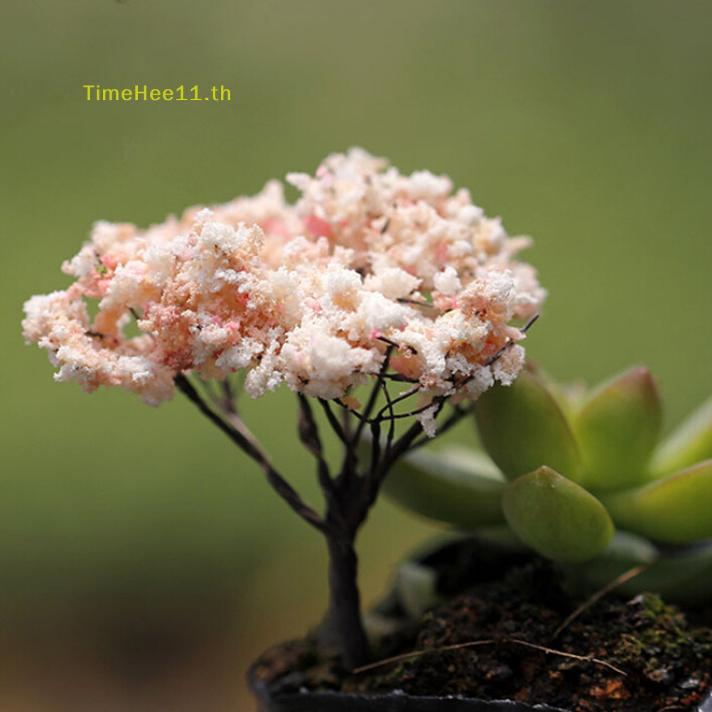 Timehee ต้นไม้สําหรับ Miniature Fairy Garden เครื่องประดับตุ๊กตากระถางต้นไม้ตุ๊กตา DIY Craft TH
