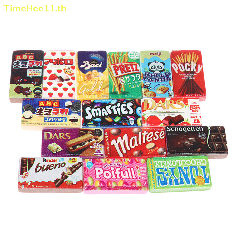Timehee 10 ชิ้น/ล็อต Dollhouse Miniature ซูเปอร์มาร์เก็ตอาหารเรซิ่นขนมขบเคี้ยวตกแต่งห้องครัวของเล่น TH
