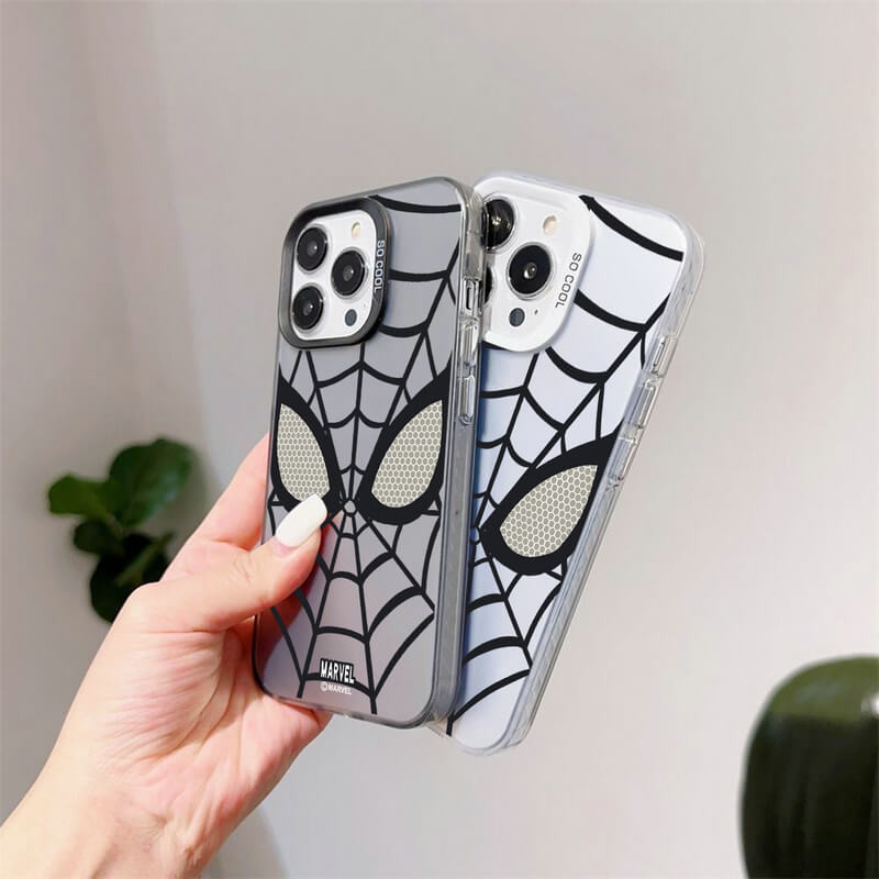 เคส Marvel Cool SpiderMan OPPO Reno 11F 11 10 Pro 5G F25 7 8 4 6 4G 8T 8Z 7Z 5F 4F 5 Lite F5 A5 A9 2020 A83 A71 A57 A1 A39 Cute Cartoon Couple Spider-Man Advanced Large Hole Frame Colored Silver All-Inclusive Hard Phone Case Back Cover 1YKC 09 - รูปที่ 2