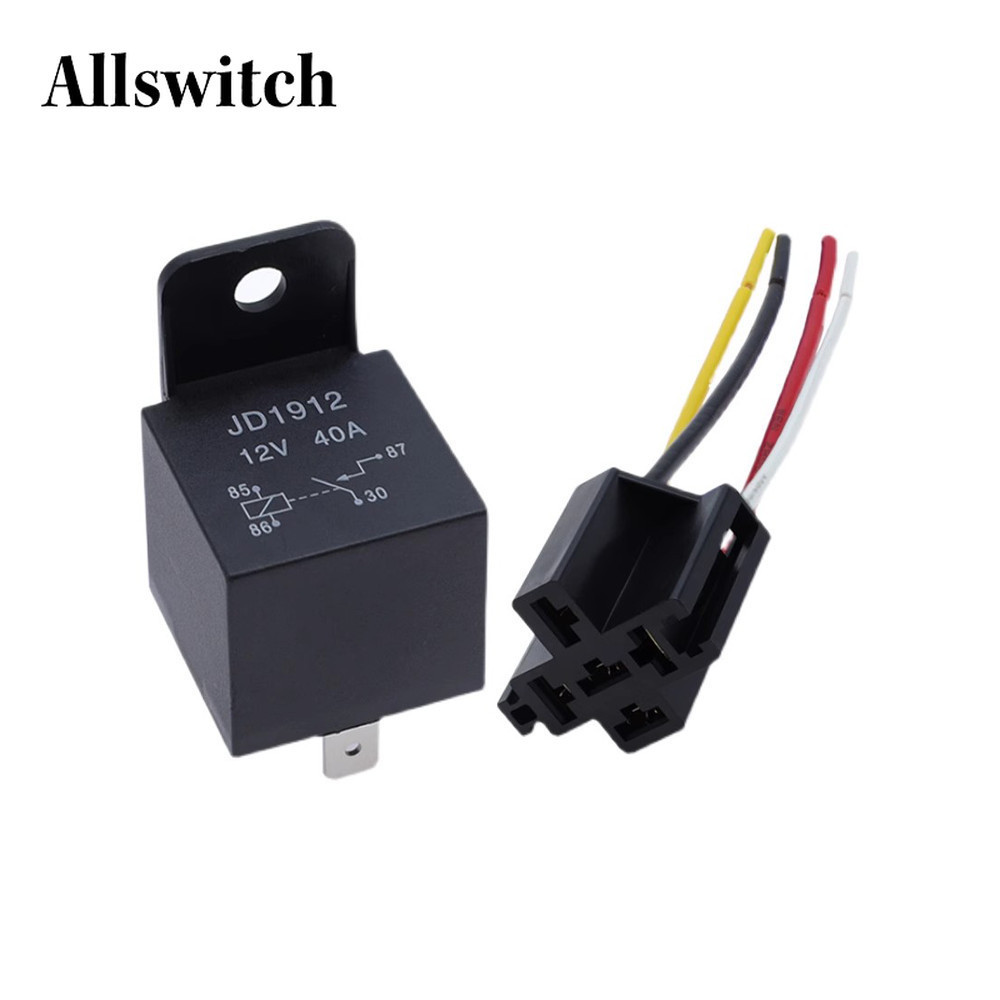 Jd1912 รีเลย์ 4 ขา 40A 12V 24V 36V 48V 60V 72V SPST รถบรรทุกรถยนต์ Van รถจักรยานยนต์เรือรีเลย์