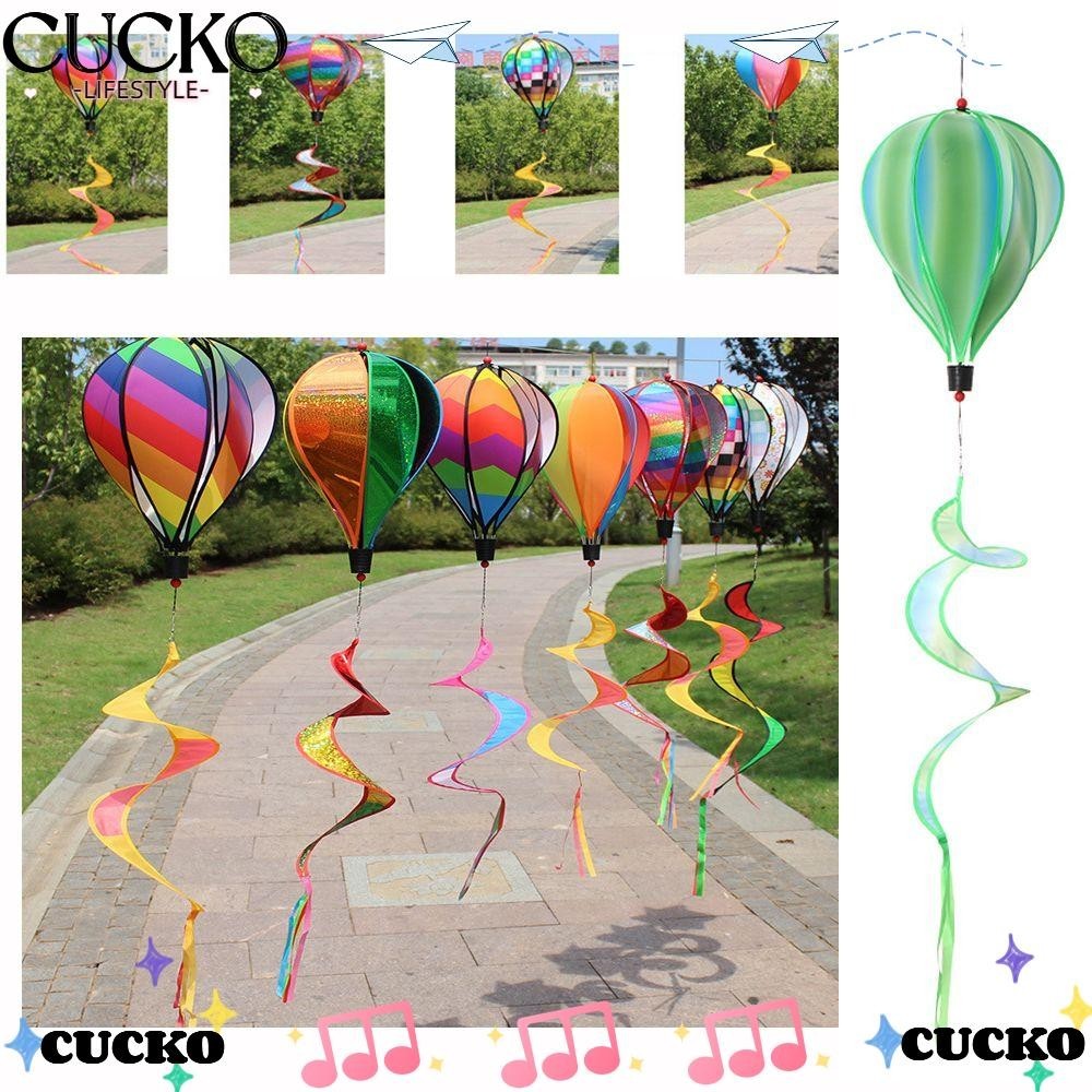 Cucko บอลลูนอากาศร้อนสวนหมุนกังหันลมที่มีสีสันลม Twister กลางแจ้ง Pinwheels