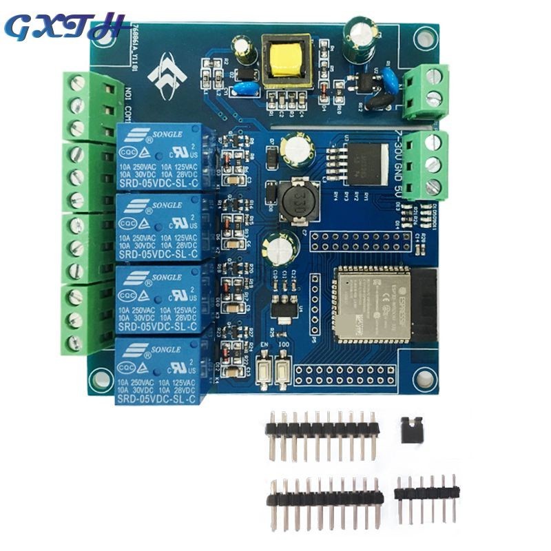 ❂AC220V/DC5-30V ESP32 WIFI Bluetooth BLE Four-channel Relay Module I/O Port ESP32-WROOM Development