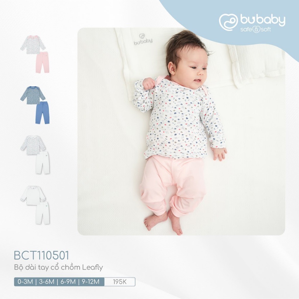 บูเบบี้ BCT110501 ชุดคอเต่าแขนยาวลายใบไม้สําหรับเด็กทารก แย่จัง2023