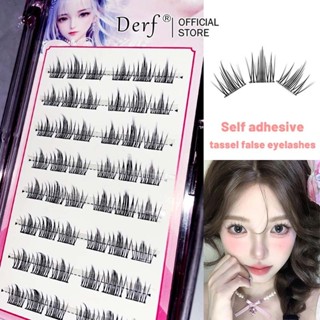 10แถวของขนตาปลอมแบบมีกาวในตัวกาวฟรีขนตาปลอมสําหรับผู้เริ่มต้…