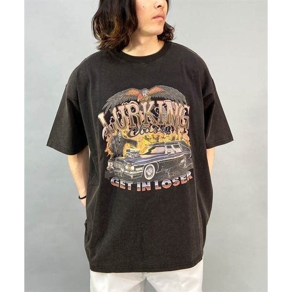((ผ้าฝ้ายแท้) LURKING CLASS LURKING เสื้อยืดแขนสั้นผู้ชายชั้นนํา