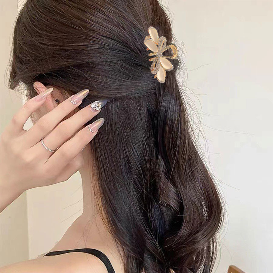 โบว์โอปอล Rhinestone ระดับไฮเอนด์ประณีตผมครึ่งผูกผมอารมณ์ Elegant G - รูปที่ 3