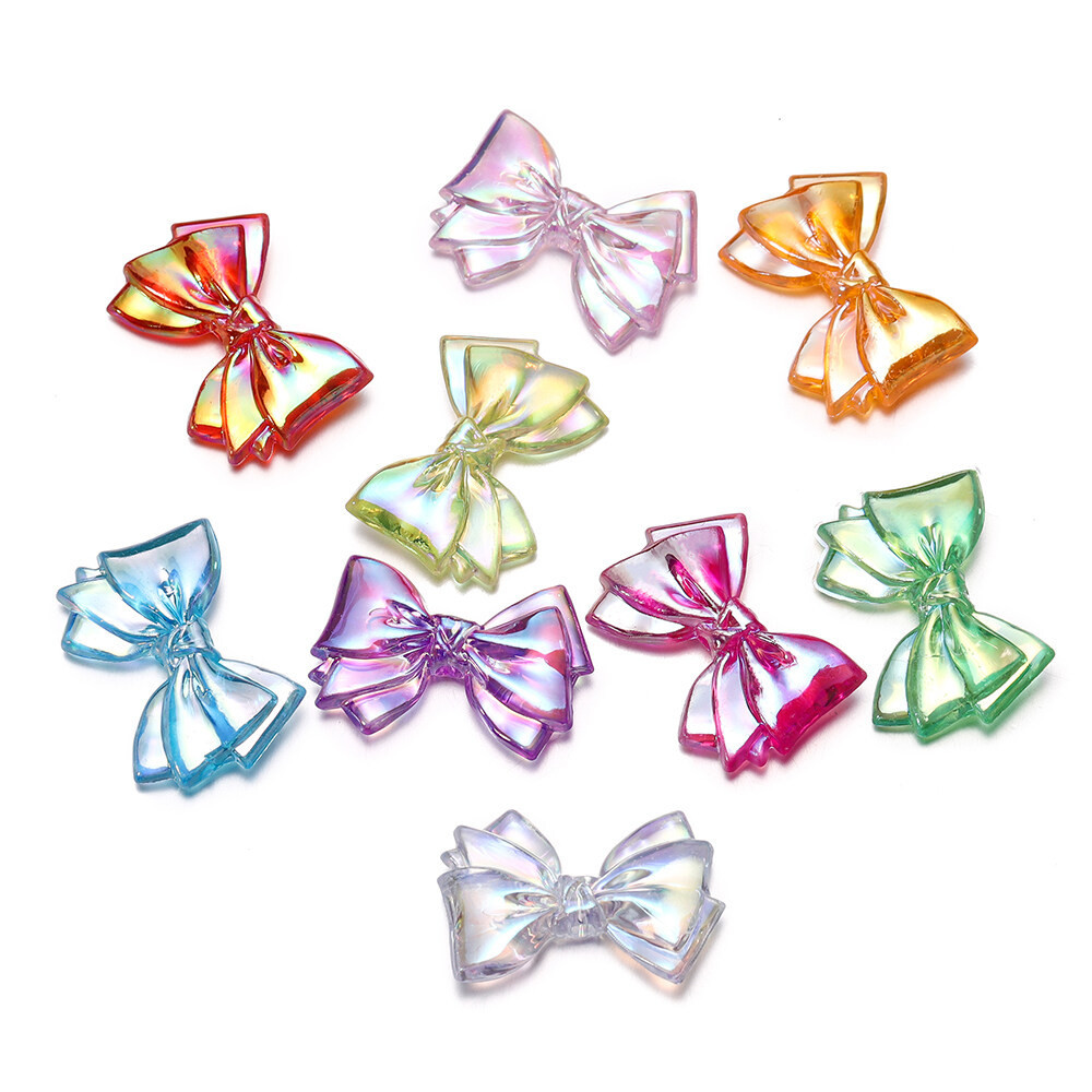 St.kunkka 10 ชิ้น 21x31.5 มิลลิเมตรหลายสีอะคริลิคโบว์ลูกปัดสําหรับ DIY สร้อยข้อมือสร้อยคอเครื่องประด