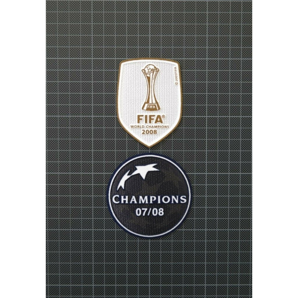 อาร์ม กำมะหยี่ แชมป์เปี้ยน Patch UEFA Champions League Winners 2007/2008 FIFA World Champions 2008 Patches Man United