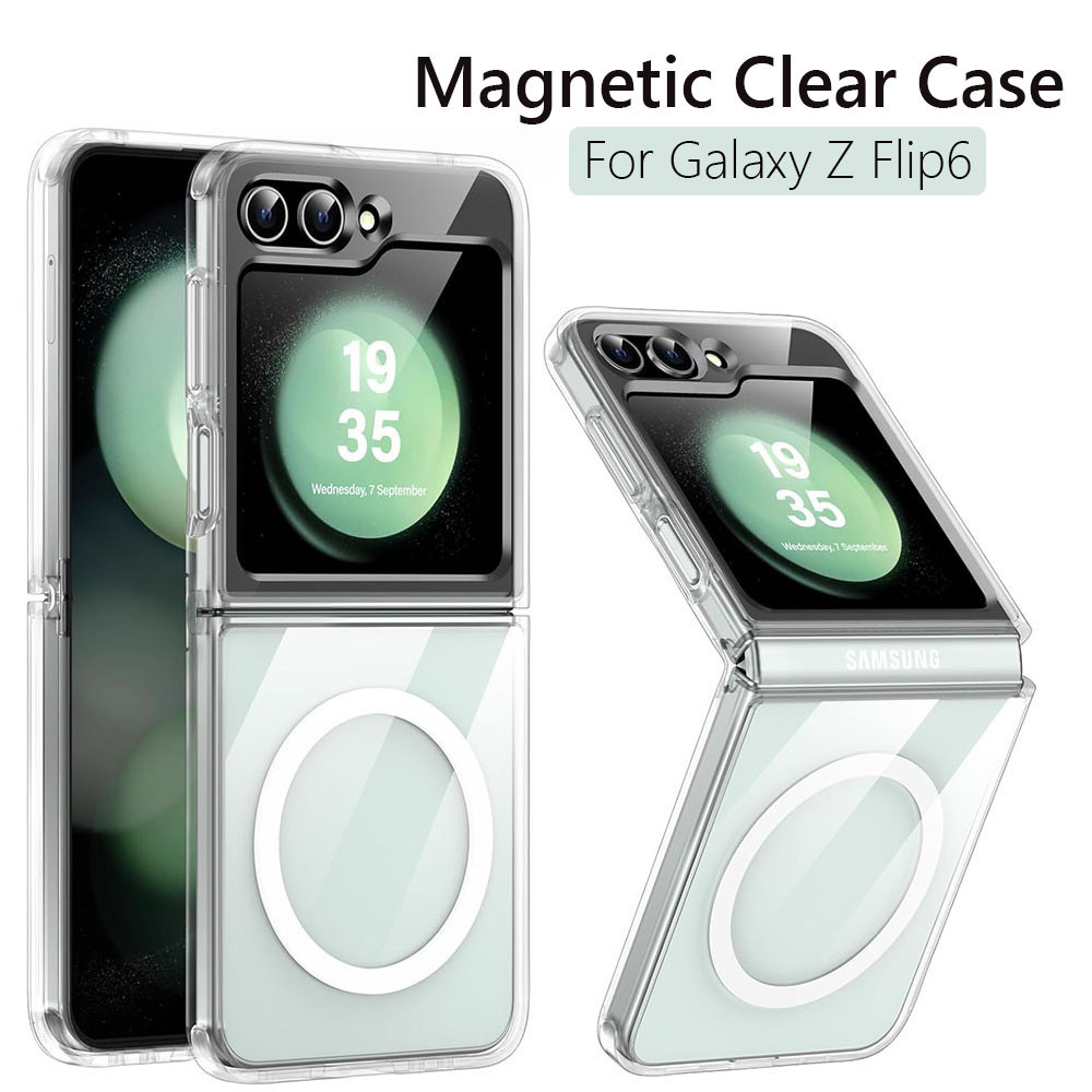 เคสใสกันกระแทก Samsung Galaxy Z Flip ุ6 / Z Flip 5 ชาร์จไร้สาย Magnatic Transparent Case
