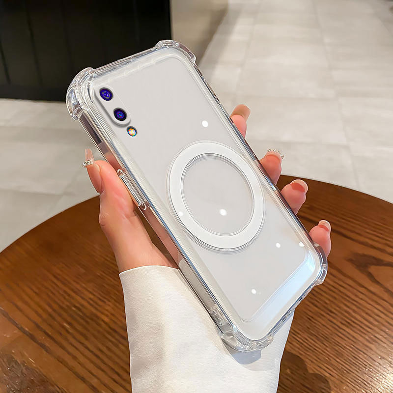 กรณีสําหรับ samsung a01 a02 a10 สี่มุม anti drop แม่เหล็กดูดฟังก์ชั่นโทรศัพท์ soft case กันน้ําและกันกระแทก