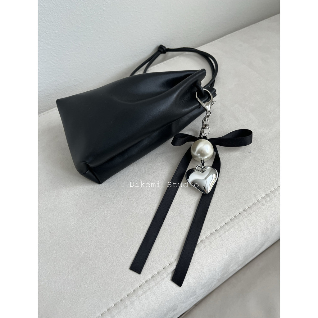 เกาหลี อิน ซอก ออกแบบ อารมณ์หวานลูกปัดริบบิ้นโบว์กระเป๋าจี้กระเป๋าเป้สะพายหลังพวงกุญแจ