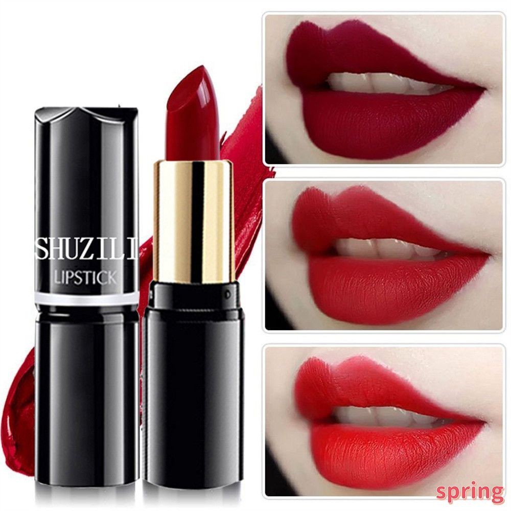 Shuzili ลิปสติก 12 สี Velvet Matte Moisturizing Lip Glaze หลอดกลมแสดงสีขาวกันน้ำ Long Lasting Lip Makeup (ฤดูใบไม้ผลิ)