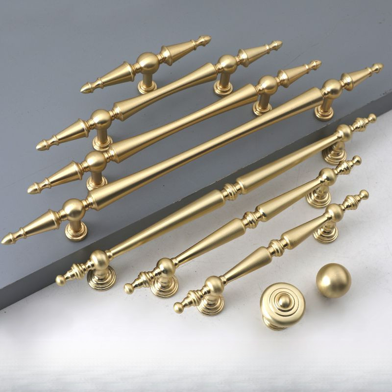 Modern Minimalist Nordic Handle French GOLD cabinet Closet door DRAWER Bright GOLD Furniture Hardware round Handle