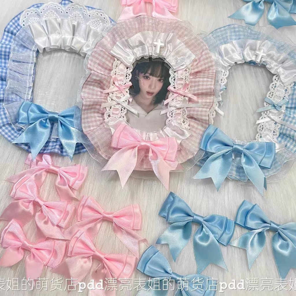 สีโบว์คู่คอลเลกชัน ทําเอง โฮมเมดบล็อกเกอร์สไตล์เดียวกันผู้ถือบัตรสนับสนุนพัดลมอุปกรณ์ตกแต่งสาวหัวใจต้องมีอุปกรณ์ - รูปที่ 2