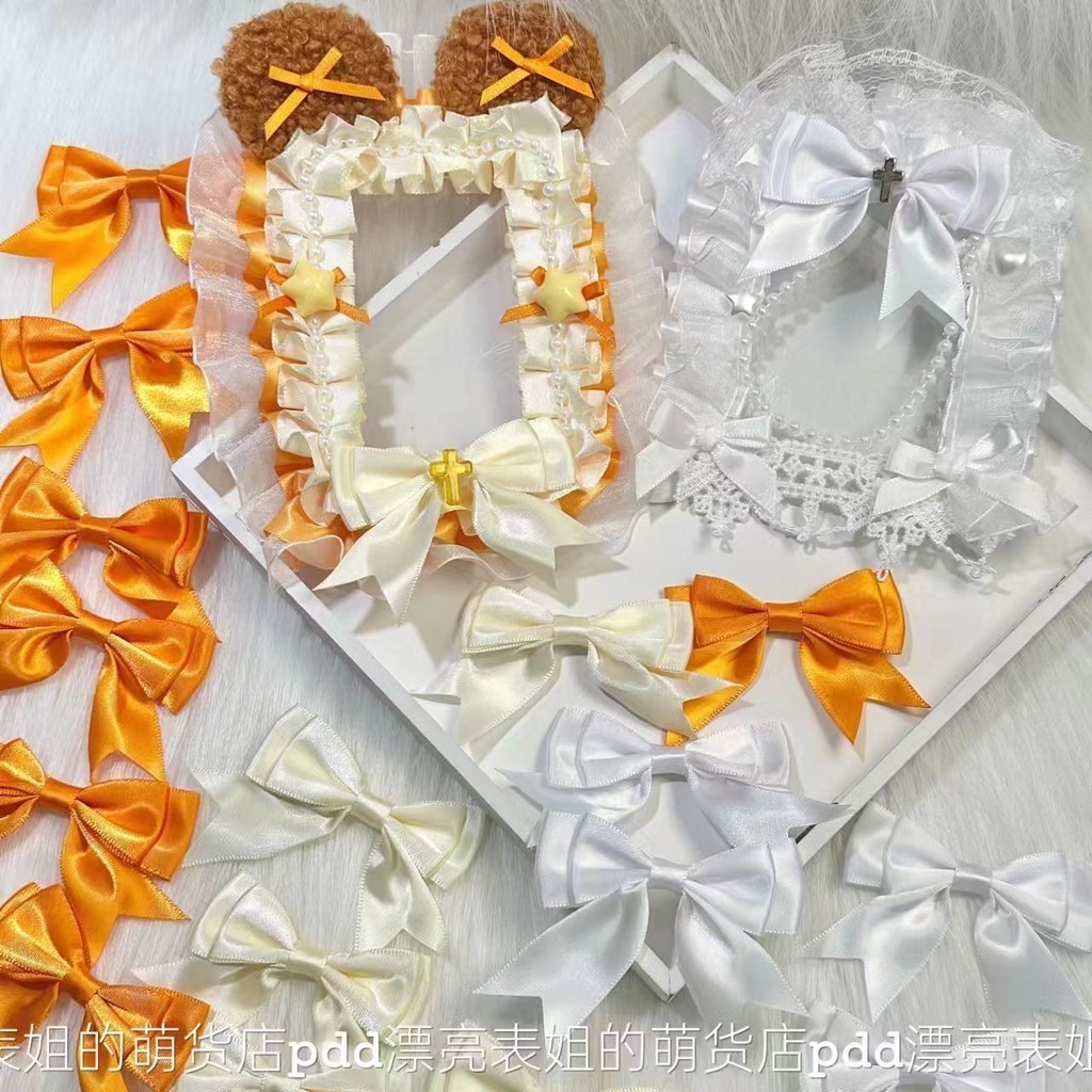 สีโบว์คู่คอลเลกชัน ทําเอง โฮมเมดบล็อกเกอร์สไตล์เดียวกันผู้ถือบัตรสนับสนุนพัดลมอุปกรณ์ตกแต่งสาวหัวใจต้องมีอุปกรณ์ - รูปที่ 5