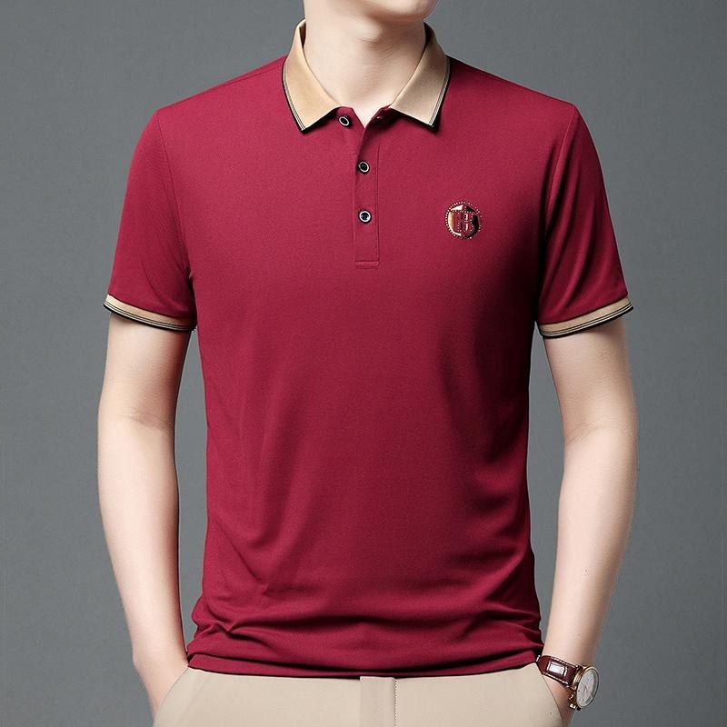 MANMAN เสื้อโปโลผู้ชายเสื้อเชิ้ตปกแฟชั่นธุรกิจสไตล์ระดับไฮเอนด์
