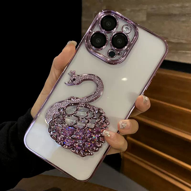 Swan case iphone 15 pro max plus case พร้อมความงามหรูหรา iphone 12 13 pro max case iphone 14 pro max