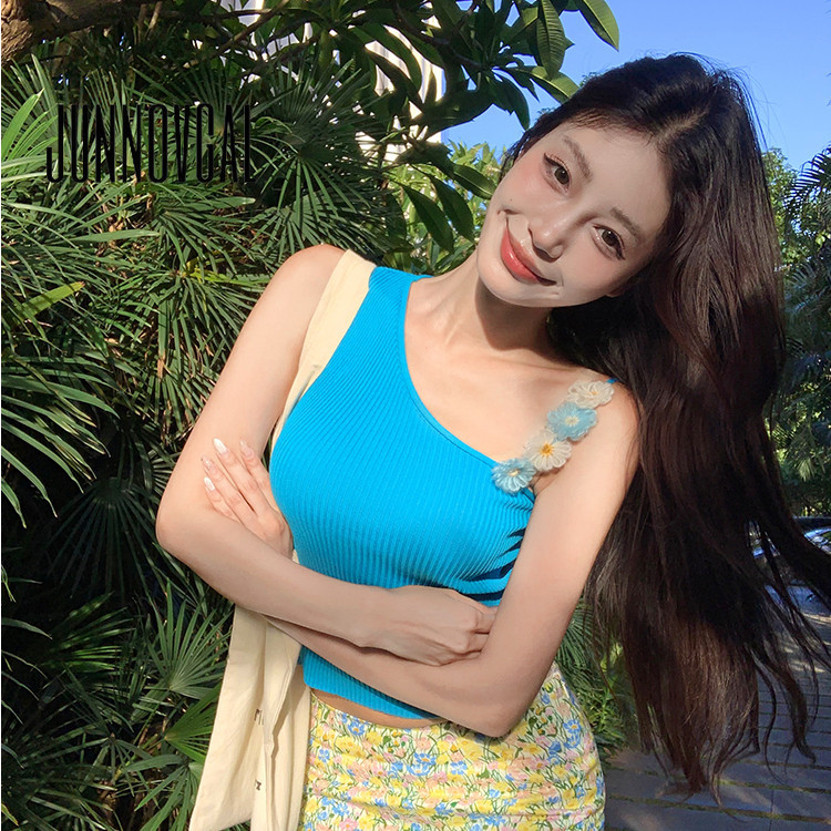 Junnovgal เสื้อชั้นในสตรีผู้หญิง 2024 ใหม่ Slim Fit ไม่สม่ําเสมอสีทึบสไตล์อเมริกัน