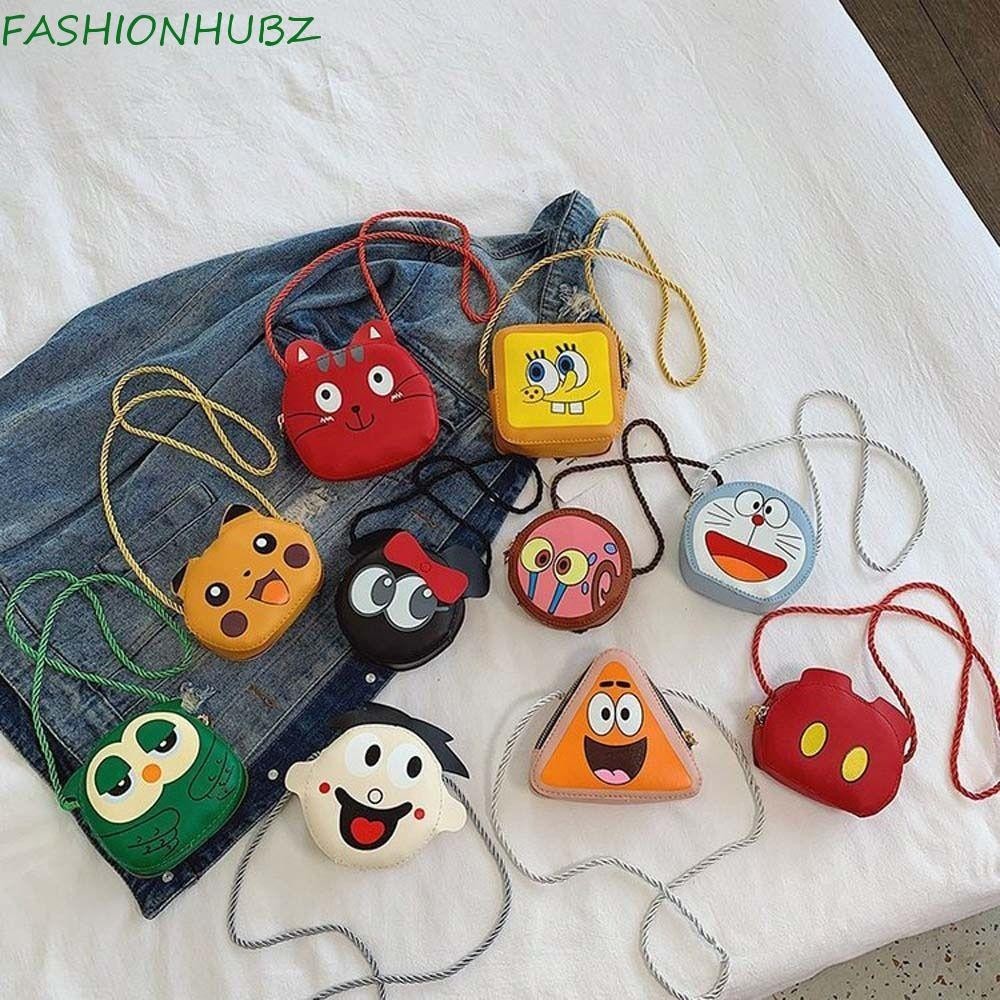 Fashionhubz กระเป๋าสะพายโดราเอมอน, หมีมิกกี้เมาส์ Pikachu ข้อความกระเป๋า, แฟชั่นนกฮูกปาย Daxing ทรงกลมเด็กการ์ตูนกระเป๋าใส่เหรียญเด็ก