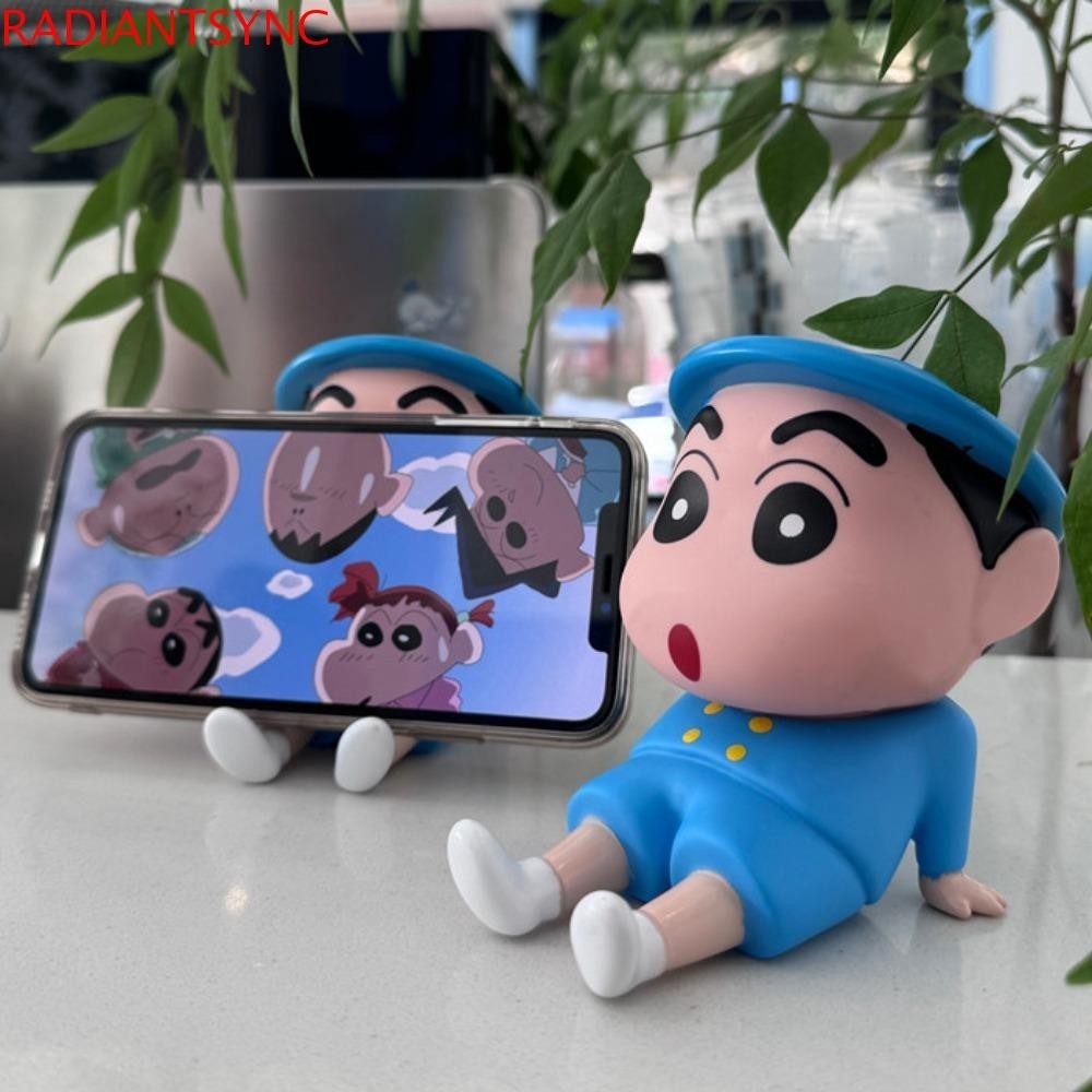 Radiantsync ที่วางโทรศัพท์สร้างสรรค์, Crayon Shin-Chan รูปขาตั้งโทรศัพท์มือถือ,ผู้ถือสมาร์ทโฟน Beaver Loopy PVC ตุ๊กตาตกแต่งโต๊ะโทรศัพท์มือถือวงเล็บเดสก์ท็อปเครื่องประดับ