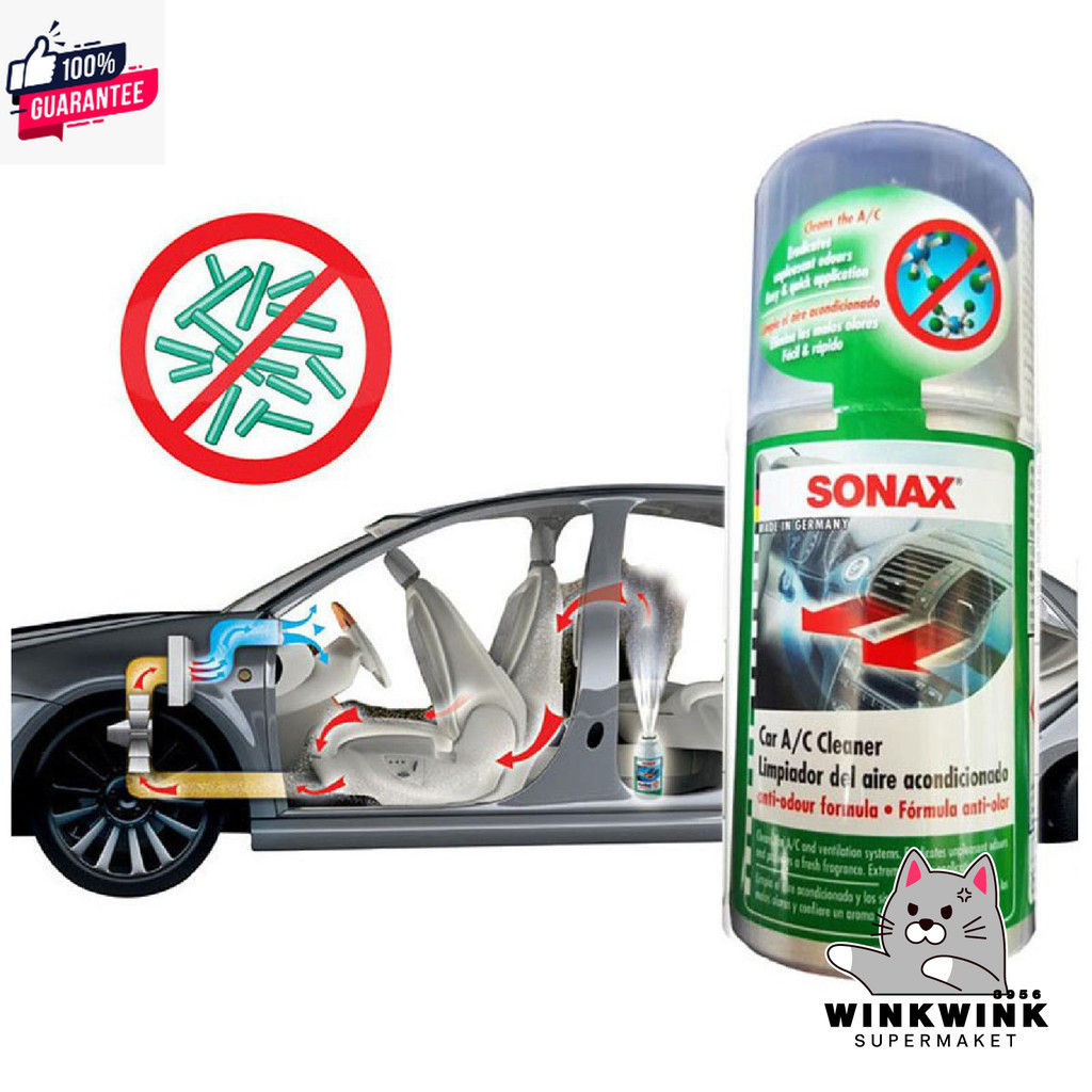 SONAX Car A/C Refresher Air Aid ใหม่ สเปรย์กำจัดกลิ่นในช่องแอร์และห้องโดยสาร AC Cleaner อม์กำจัดกลิ่