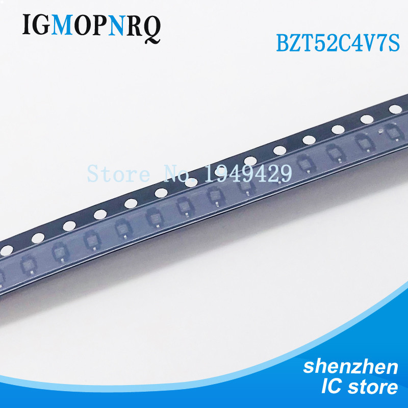 100pcs SMD Zena ไดโอด 4V7 SOD-323 0805 0.25 W SMD ไดโอด BZT52C4V7S MM3Z4V7 W7