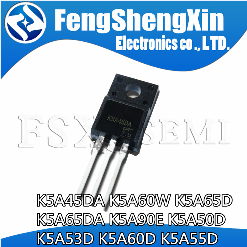 10pcs T K5A45DA K5A60W K5A65D K5A65DA K5A90E K5A50D K5A53D K5A60D K5A55D TO-220F โลหะออกไซด์เซมิคอนด