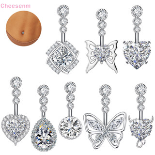 Cheenm แฟชั่นหัวใจ Belly ปุ่มแหวนสแตนเลส Dangle Navel Barbel…