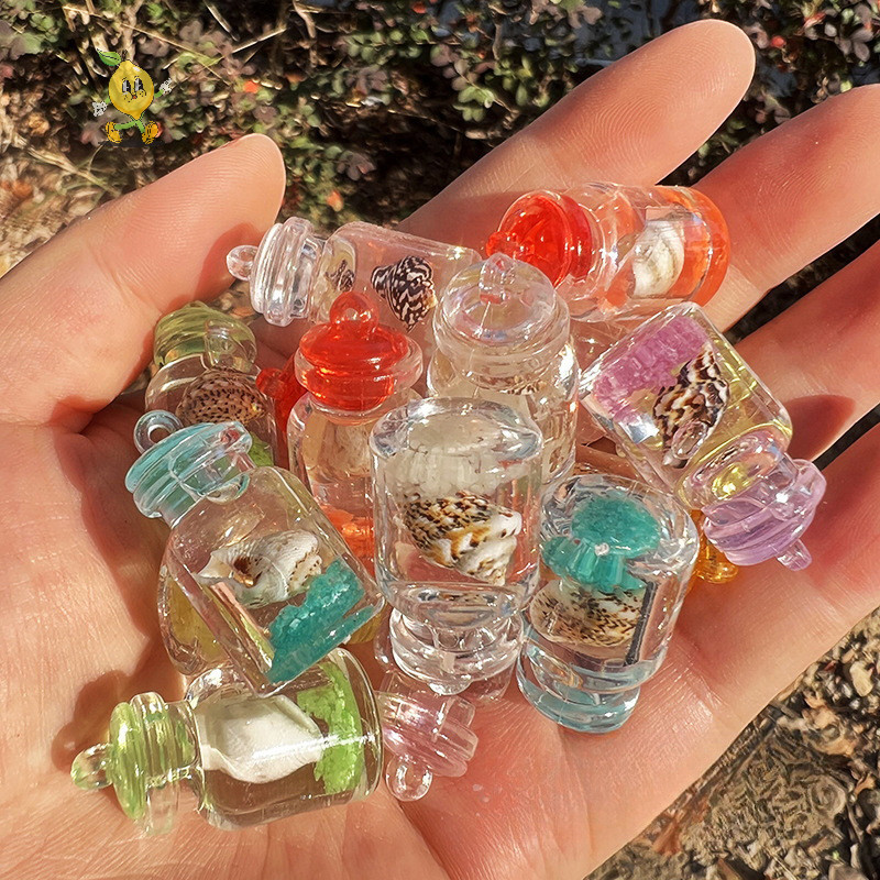 [mozh] ส่องสว่างโปร่งใสขวดดริฟท์หอยสังข์กล่องจี้สําหรับเครื่องประดับทํา DIY Ch เครื่องประดับตกแต่งบ้าน [TH]