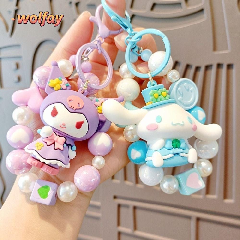 SANRIO พวงกุญแจ วูล์ฟเลย์ ซานริโอ สายคล้องโทรศัพท์มือถือ ซานริโอ คุโรมิ สายแขวนพลาสติก เชือกเสน่ห์โทรศัพท์สากล