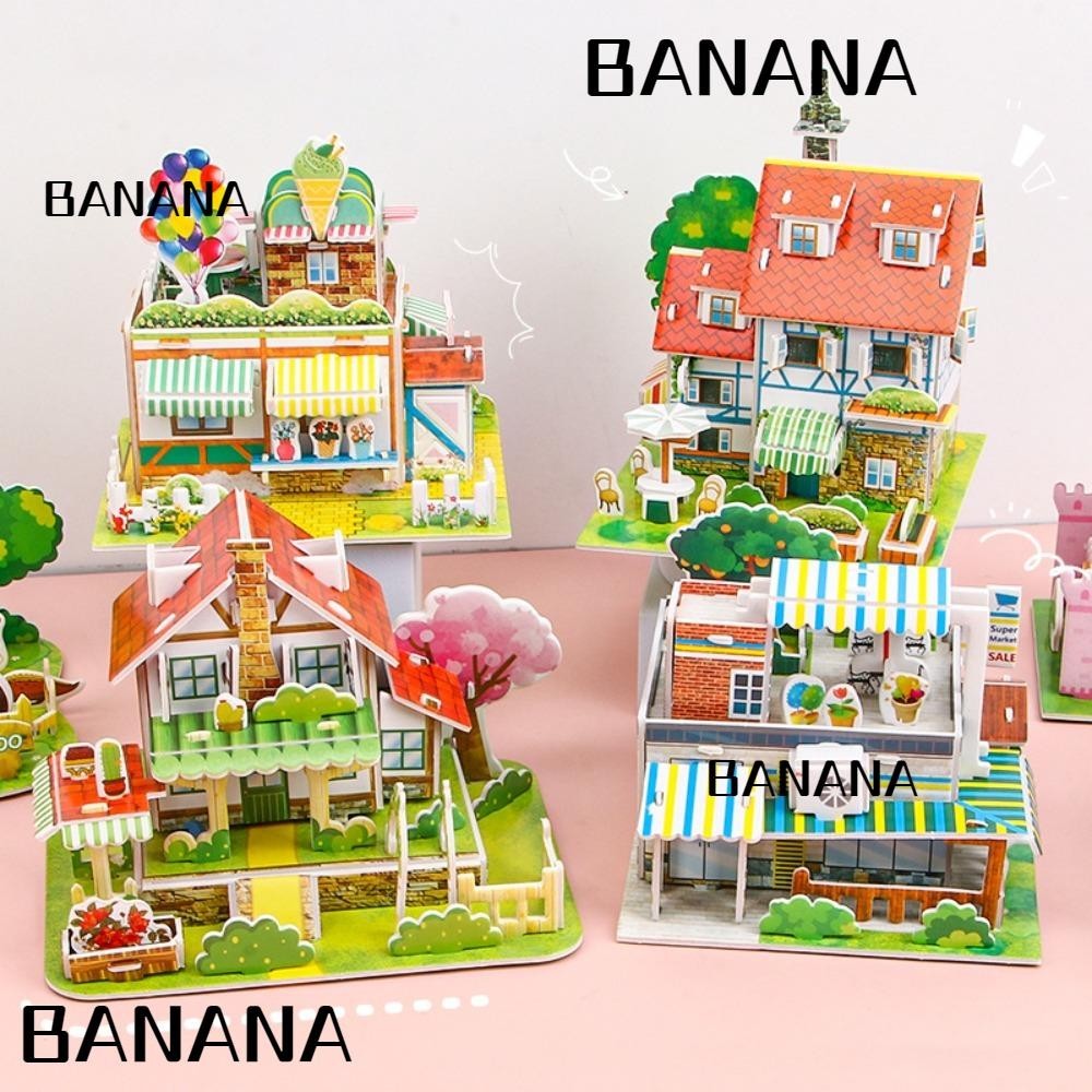 Banana1 จิ๊กซอว์, ปริศนาโมเดลบ้านการศึกษาปฐมวัยที่ทําด้วยมือ, ของเล่นเด็กของเล่นเพื่อการศึกษาตลกสําหรับเด็ก