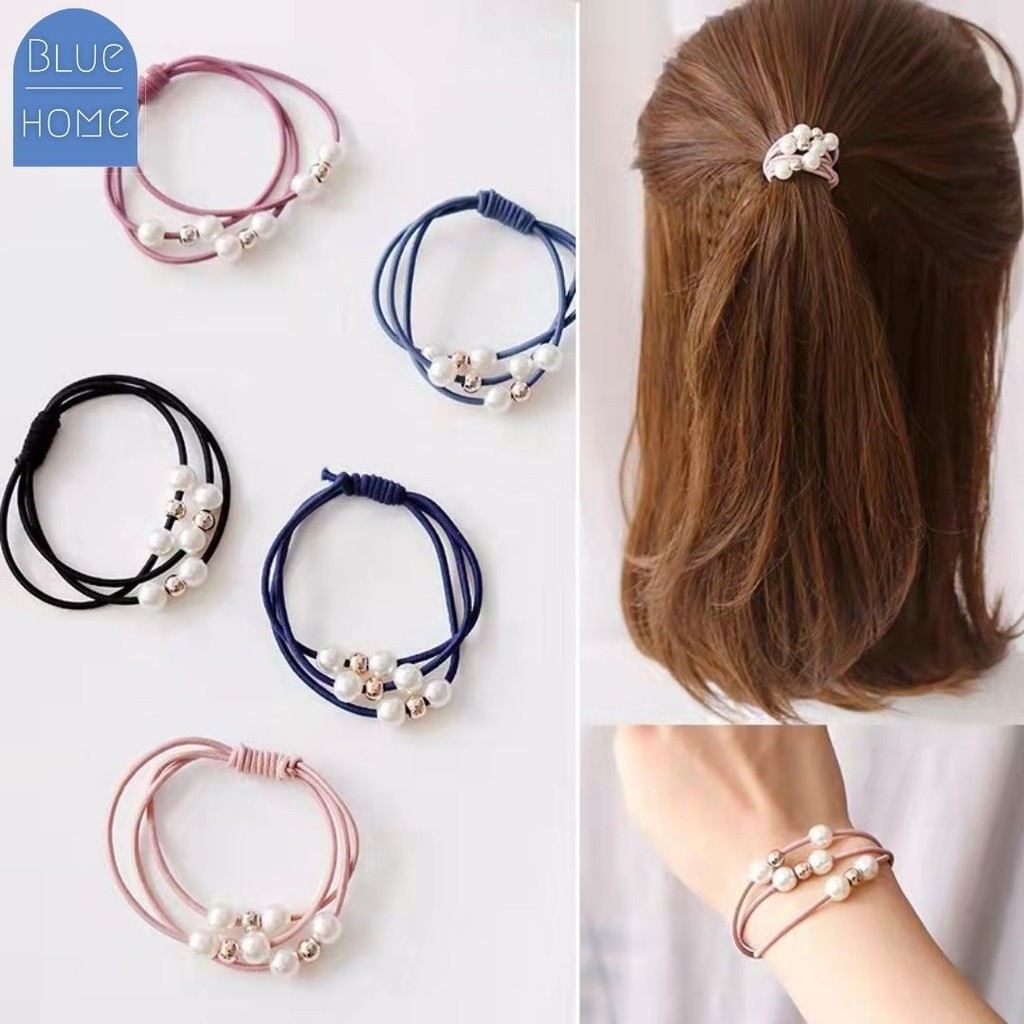 หนังยางเกาหลี ไข่มุก (ขายเป็นเส้น) สไตล์เกาหลี #M-0004