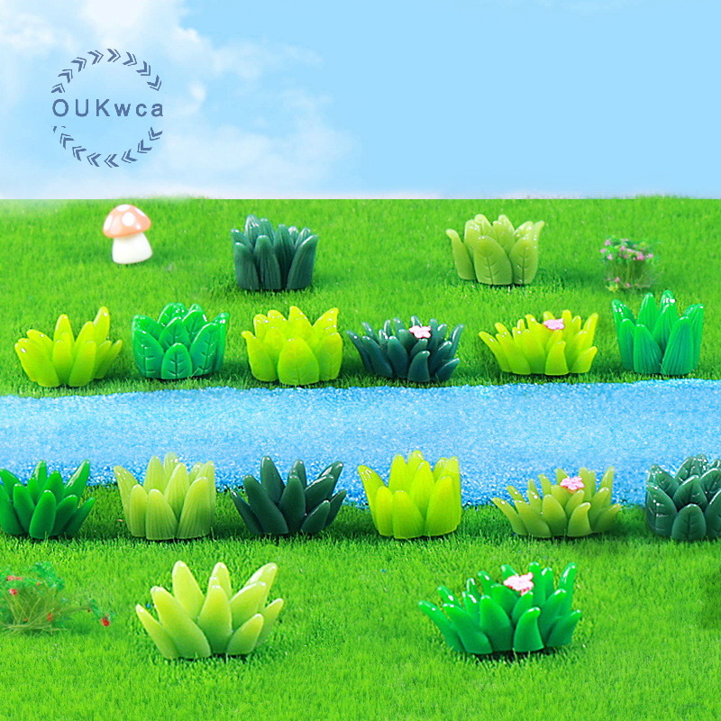 อุ๊ย 10ชิ้นมินิเรซิ่นจําลองหญ้ากองไมโครภูมิทัศน์ตกแต่งงานฝีมือไมโครภูมิทัศน์อุปกรณ์ตกแต่งสวนใหม่