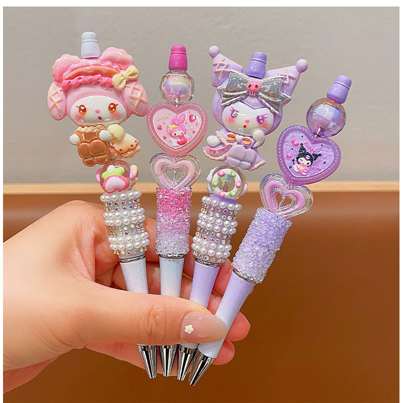 สาวน้อยเงา rhinestone ลูกปัดปากกาลูกลื่นน่ารักการ์ตูนเจลปากกาเด็กการ์ตูนอุปกรณ์การเรียน