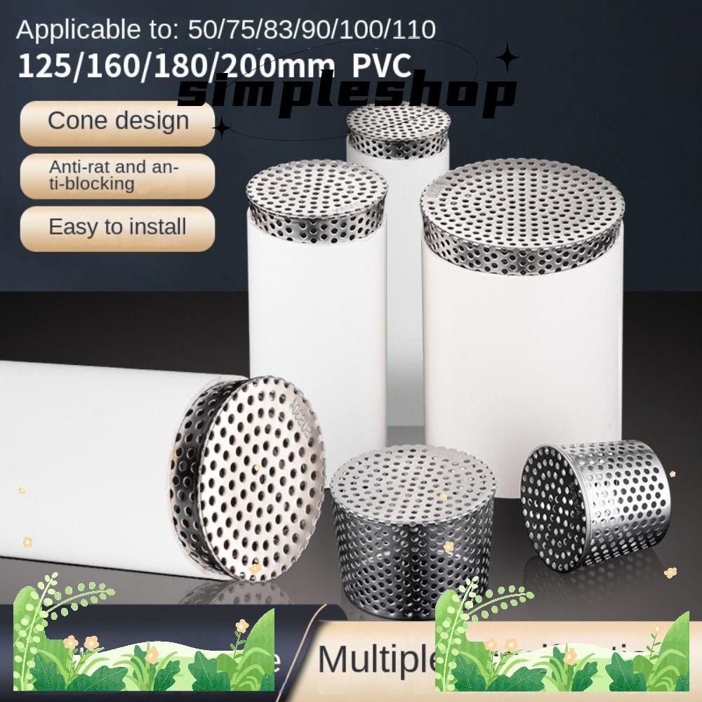Simple หน้าจอกรองด้านข้างด้านนอก, Anti Blocking Circular Shape Rooftop Floor Drain Cover, Rain Pipe Cap Anti-Clog ฝาครอบหลังคาระเบียงท่อระบายน้ําชั้นกลางแจ้ง