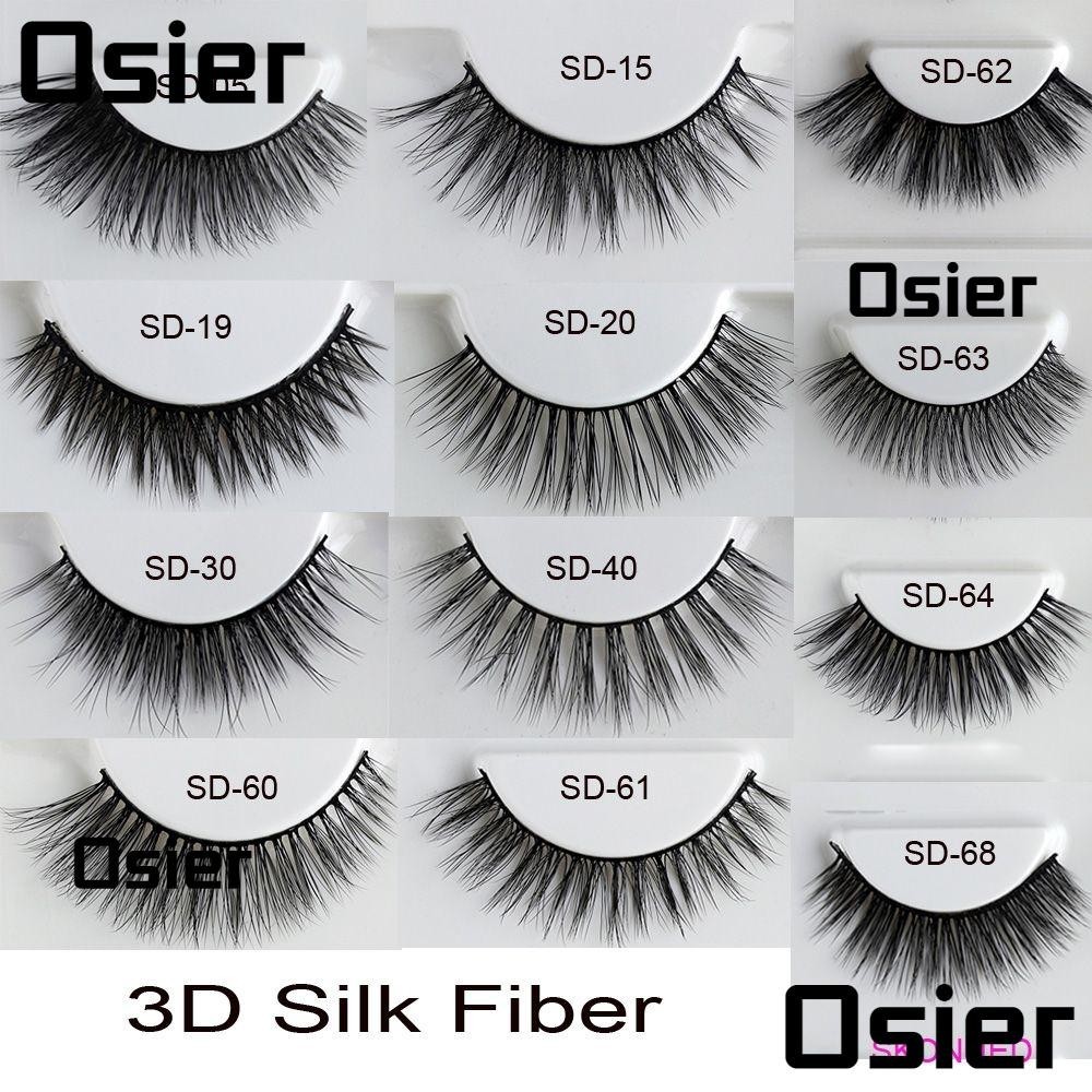 Osier1 SKONHED 3 คู่ขนตาปลอมแฟชั่นผู้หญิงหนา Cross Messy Silk Fiber