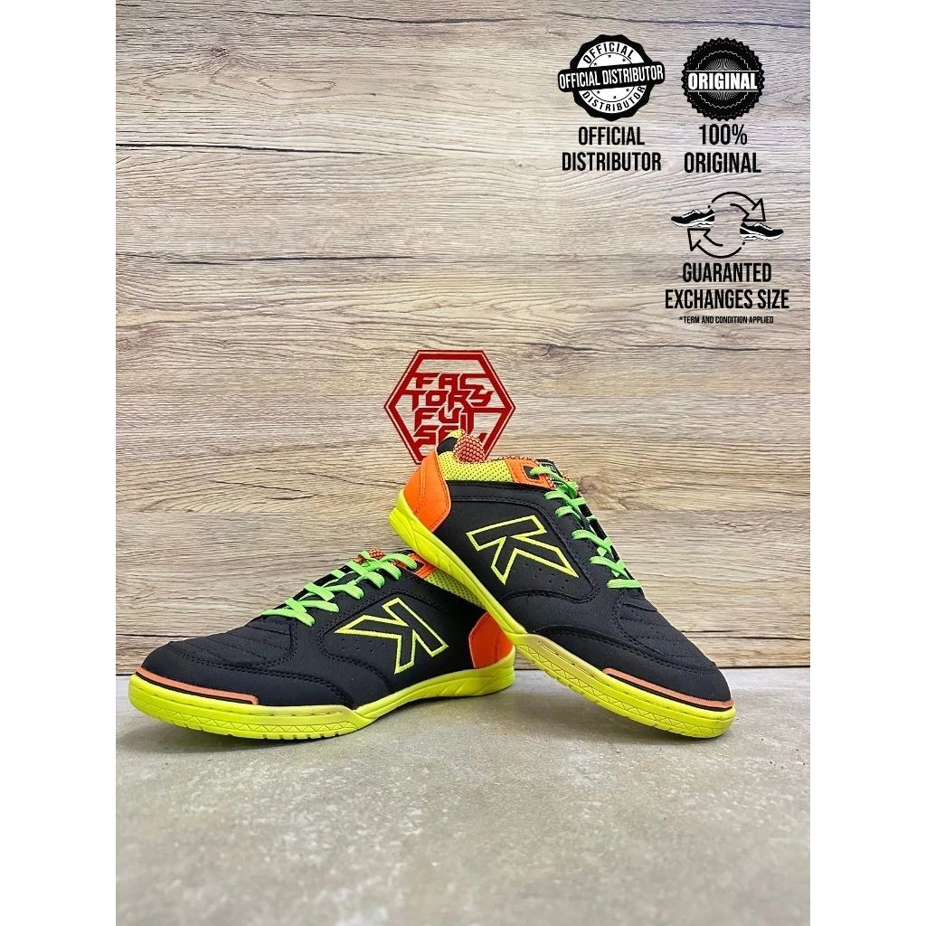KELME K-PRECISION 586 (สีดํา/ORANGE) รองเท้า KASUT FUTSAL