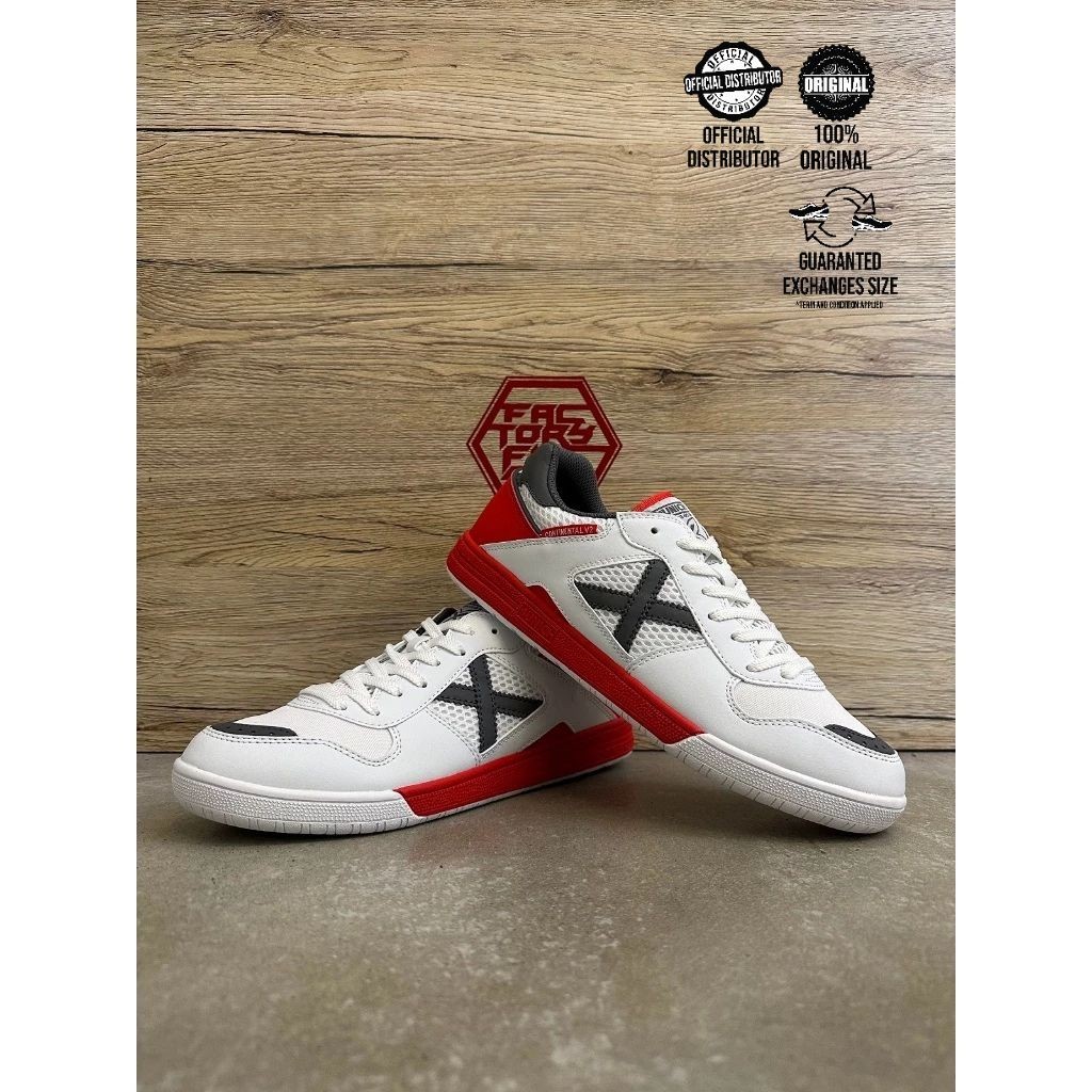 MERAH MUNICH XM-V2 (46) CONTINENTAL (WHITE/RED) รองเท้า FUTSAL